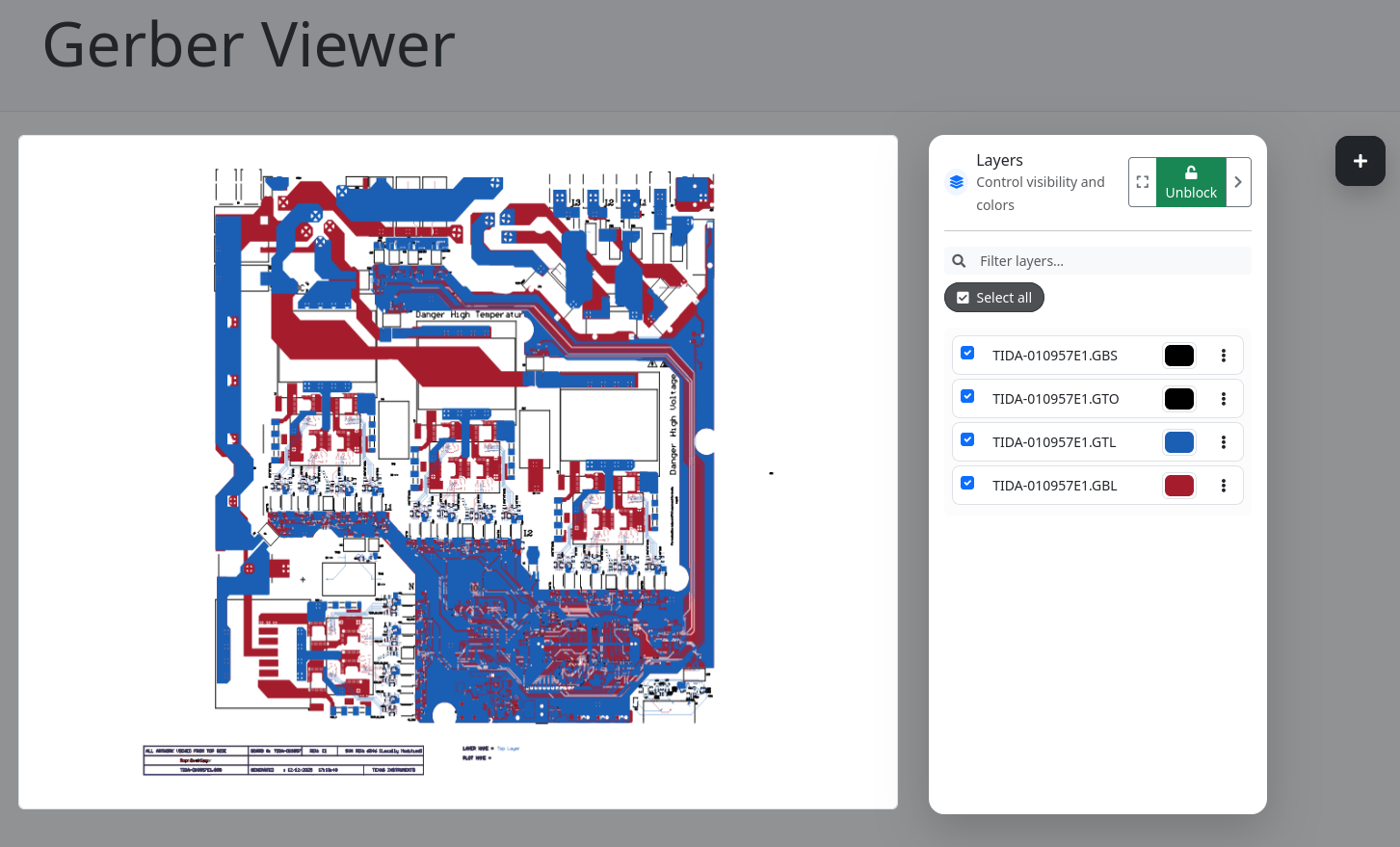 Vista previa del visor de Gerbers de XKEMA